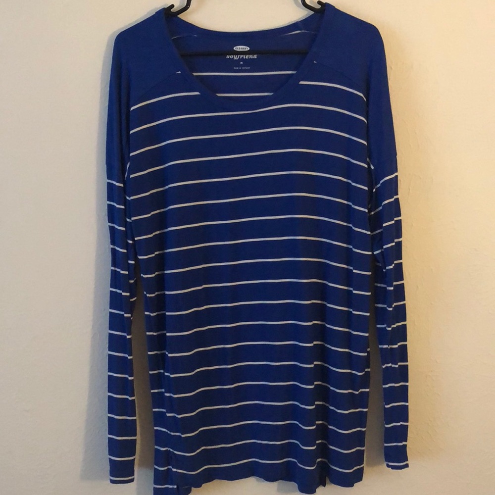 Old Navy Striped Long Sleeve Boyfriend Shirt
